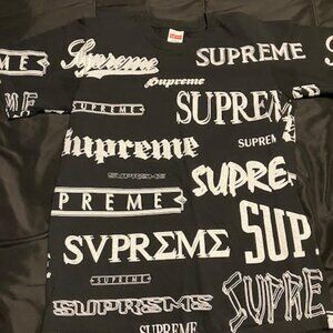 Supreme multi logo tee black